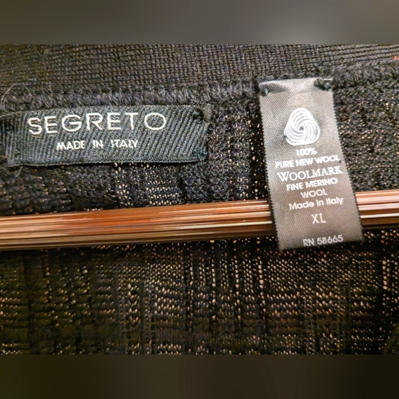 Segreto 100% Pure New Wool Wool mark Fine Merino Wool - Size XL - Made in Italy - Picture 2 of 3